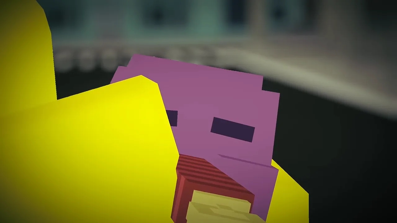 Close-up of a purple inventory curse and weapon hilt in the final reveal of Tze’s Halloween trailer